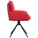 vidaXL Otočné jedálenské stoličky 2 pcs Umelá koža Červená – Obrázok 4