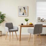 vidaXL Jedálenské stoličky 2 pcs Bouclé Svetlosivá 59 x 57 x 85 cm