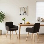vidaXL Jedálenské stoličky 2 pcs Bouclé Čierna 59 x 57 x 85 cm