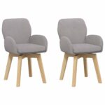 vidaXL Otočné jedálenské stoličky 2 pcs Bouclé Svetlosivá – Obrázok 2
