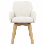 vidaXL Otočné jedálenské stoličky 2 pcs Bouclé Krémová 54 x 58 x 87 cm – Obrázok 3