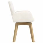 vidaXL Otočné jedálenské stoličky 2 pcs Bouclé Krémová 54 x 58 x 87 cm – Obrázok 4