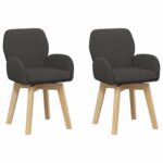 vidaXL Otočné jedálenské stoličky 2 pcs Bouclé Tmavosivá – Obrázok 2