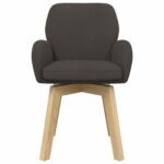 vidaXL Otočné jedálenské stoličky 2 pcs Bouclé Tmavosivá – Obrázok 3
