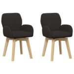 vidaXL Otočné jedálenské stoličky 2 pcs Bouclé Čierna 54 x 58 x 87 cm – Obrázok 2