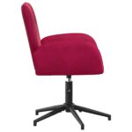 vidaXL otočná kancelárska stolička 54 x 55 x 90 cm Víno červené Zamat – Obrázok 4