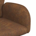 vidaXL Otočné jedálenské stoličky 2 pcs Faux semišová koža Hnedá – Obrázok 6