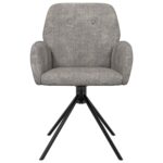 vidaXL Otočné jedálenské stoličky 2 pcs Faux semišová koža Svetlosivá – Obrázok 3