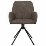 vidaXL Otočné jedálenské stoličky 2 pcs Faux semišová koža Tmavosivá – Obrázok 3