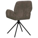 vidaXL Otočné jedálenské stoličky 2 pcs Faux semišová koža Tmavosivá – Obrázok 5