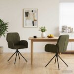 vidaXL Otočné jedálenské stoličky 2 pcs Faux semišová koža