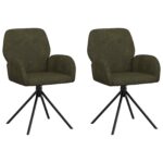 vidaXL Otočné jedálenské stoličky 2 pcs Faux semišová koža – Obrázok 2