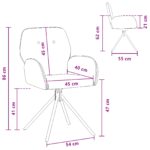 vidaXL Otočné jedálenské stoličky 2 pcs Faux semišová koža – Obrázok 8