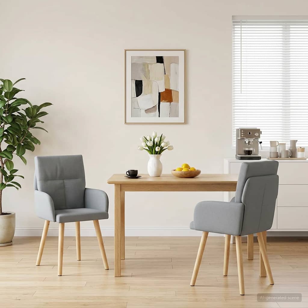 42034358_1.jpg vidaXL Jedálenské stoličky 2 pcs Látka Svetlosivá 60 x 56 x 96 cm – Obrázok 1