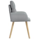vidaXL Jedálenské stoličky 2 pcs Látka Svetlosivá 60 x 56 x 96 cm – Obrázok 4