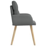vidaXL Jedálenské stoličky 2 pcs Látka Tmavosivá 60 x 56 x 96 cm – Obrázok 4