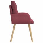 vidaXL Jedálenské stoličky 2 pcs Látka Víno červené 60 x 56 x 96 cm – Obrázok 4