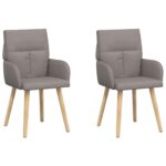 vidaXL Jedálenské stoličky 2 pcs Látka Sivohnedá 60 x 56 x 96 cm – Obrázok 2