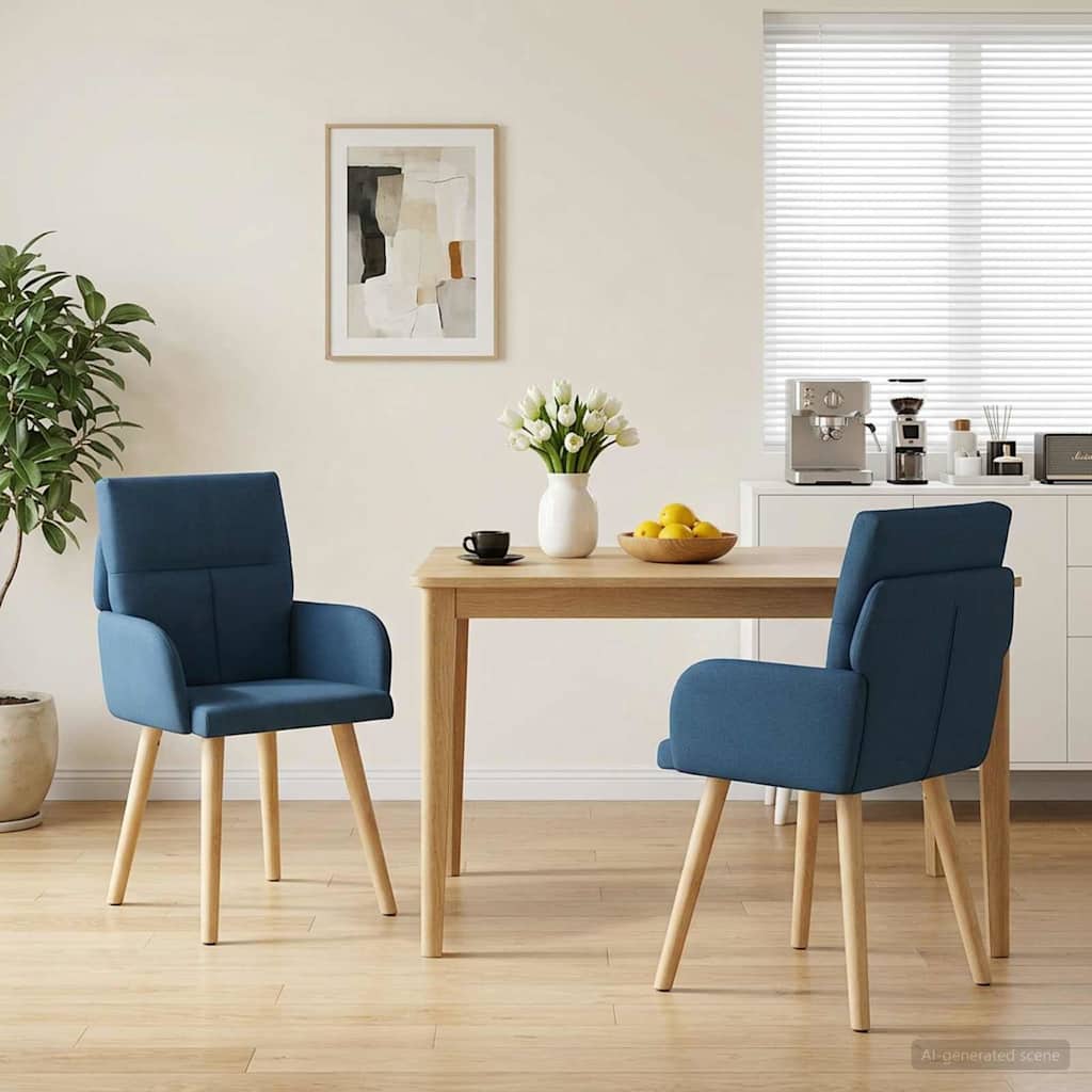 42034365_1.jpg vidaXL Jedálenské stoličky 2 pcs Látka Modrá 60 x 56 x 96 cm – Obrázok 1