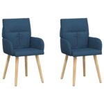 vidaXL Jedálenské stoličky 2 pcs Látka Modrá 60 x 56 x 96 cm – Obrázok 2