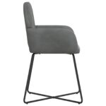 vidaXL Jedálenské stoličky 2 pcs Zamat Tmavosivá 55 x 50 x 84 cm – Obrázok 4