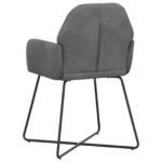 vidaXL Jedálenské stoličky 2 pcs Zamat Tmavosivá 55 x 50 x 84 cm – Obrázok 5