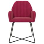 vidaXL Jedálenské stoličky 2 pcs Zamat Víno červené 55 x 50 x 84 cm – Obrázok 3