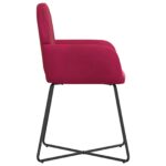 vidaXL Jedálenské stoličky 2 pcs Zamat Víno červené 55 x 50 x 84 cm – Obrázok 4