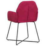 vidaXL Jedálenské stoličky 2 pcs Zamat Víno červené 55 x 50 x 84 cm – Obrázok 5