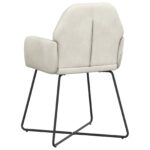 vidaXL Jedálenské stoličky 2 pcs Zamat Krémová 55 x 50 x 84 cm – Obrázok 5