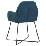 vidaXL Jedálenské stoličky 2 pcs Zamat Modrá 55 x 50 x 84 cm – Obrázok 5