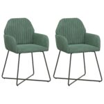 vidaXL Jedálenské stoličky 2 pcs Zamat Morská zelená 55 x 50 x 84 cm – Obrázok 2