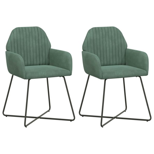 vidaXL Jedálenské stoličky 2 pcs Zamat Morská zelená 55 x 50 x 84 cm – Obrázok 2