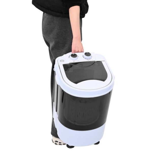 vidaXL Mini práčka s jednou nádobou 2,6 kg Čierna a biela – Obrázok 9