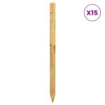 vidaXL Plotové stĺpy 15 ks Zelená 100 cm Borovicový masív – Obrázok 2