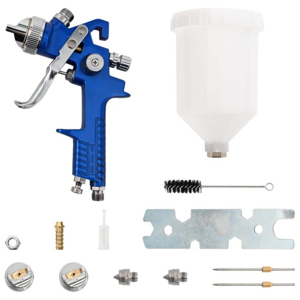 vidaXL HVLP striekací set s 600 ml pohárom 1,3/1,7/2,0 mm trysky – Obrázok 2