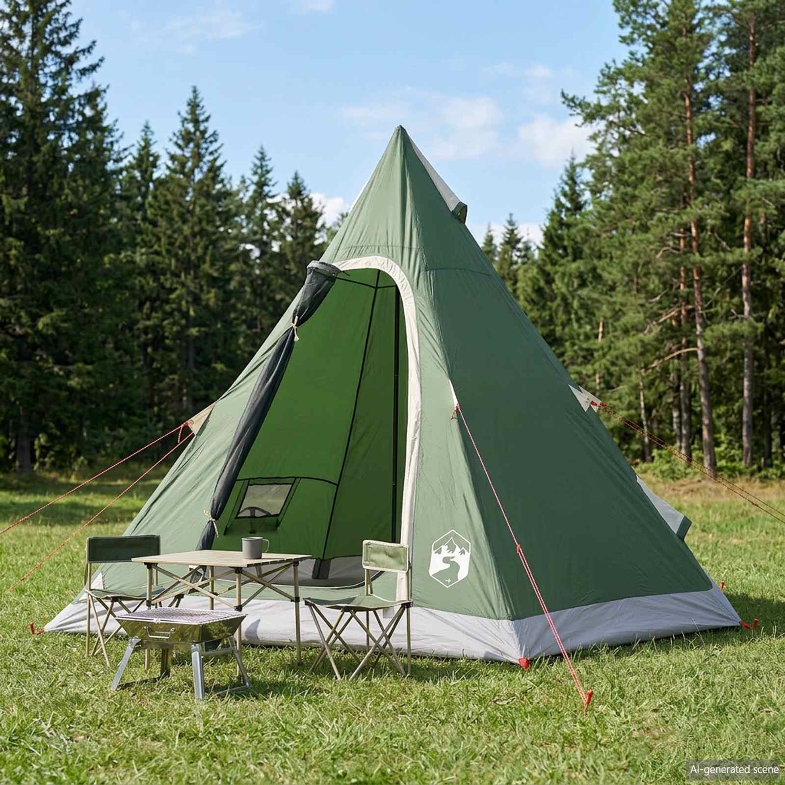 42042206_1.jpg vidaXL 3 osoba Zelená 185T Polyester s PU náterom – Obrázok 1