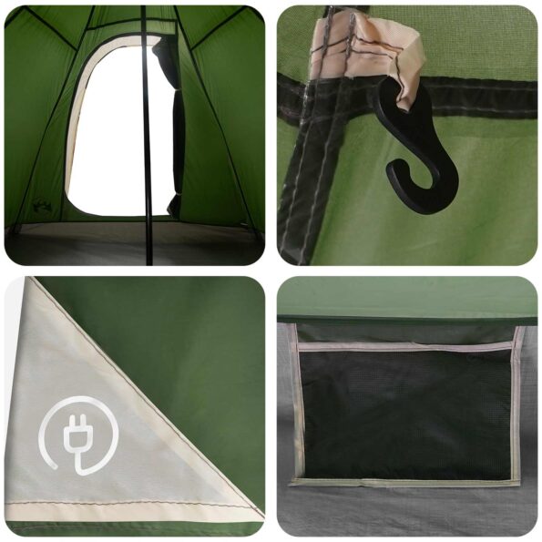 vidaXL 3 osoba Zelená 185T Polyester s PU náterom – Obrázok 10
