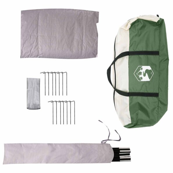 vidaXL 3 osoba Zelená 185T Polyester s PU náterom – Obrázok 9