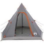 vidaXL 3 osoba Šedá a oranžová 185T Polyester s PU náterom – Obrázok 4