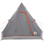 vidaXL 3 osoba Šedá a oranžová 185T Polyester s PU náterom – Obrázok 5