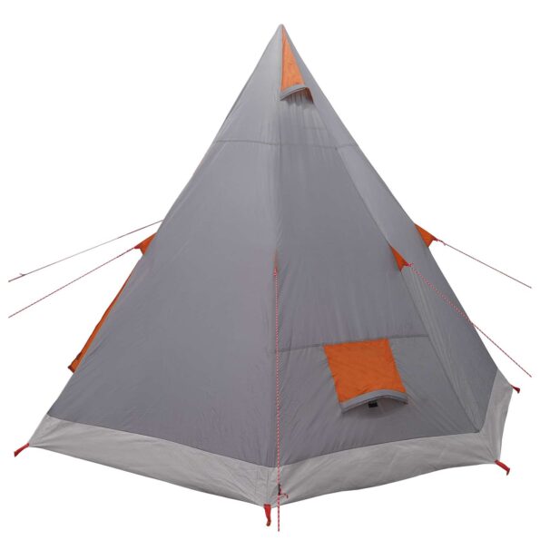 vidaXL 3 osoba Šedá a oranžová 185T Polyester s PU náterom – Obrázok 6