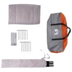 vidaXL 3 osoba Šedá a oranžová 185T Polyester s PU náterom – Obrázok 9