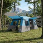 vidaXL 3 osoba Pre 3 osoby Modrá 185T Polyester s PU náterom