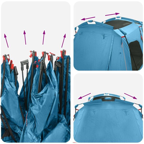 vidaXL 3 osoba Pre 3 osoby Modrá 185T Polyester s PU náterom – Obrázok 12