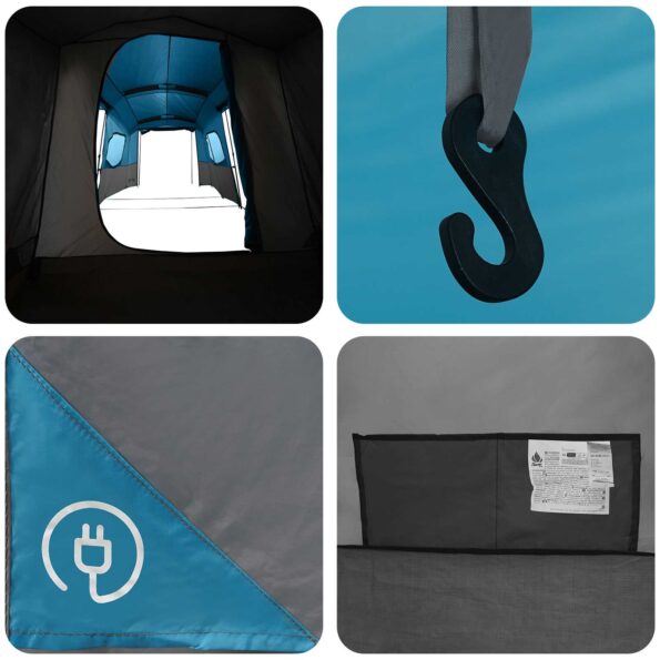 vidaXL 3 osoba Pre 3 osoby Modrá 185T Polyester s PU náterom – Obrázok 9