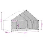 vidaXL Kurník so strechou Strieborná 300 x 200 x 190 cm – Obrázok 10