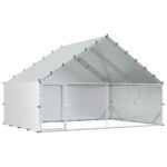vidaXL Kurník so strechou Strieborná 300 x 200 x 190 cm – Obrázok 2