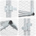 vidaXL Kurník so strechou Strieborná 300 x 200 x 190 cm – Obrázok 6