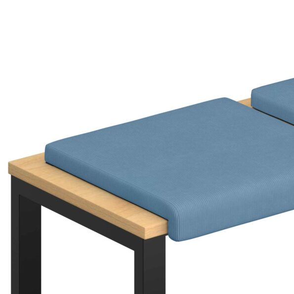vidaXL Vankúš na lavičku 2 ks manšestr Modrá Hĺbka 35 cm – Obrázok 2